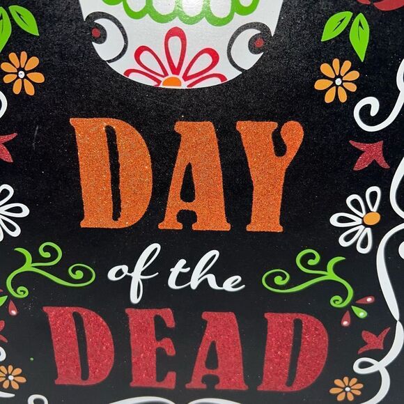 Halloween Decoration Day of The Dead Sugar Skull Hanging Sign - Picture 3 of 7